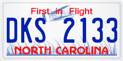 NC license plate DKS2133