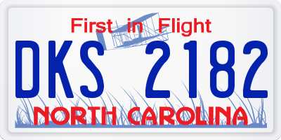 NC license plate DKS2182