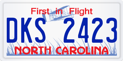 NC license plate DKS2423
