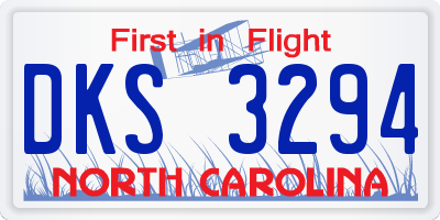 NC license plate DKS3294