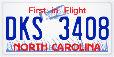 NC license plate DKS3408
