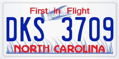 NC license plate DKS3709