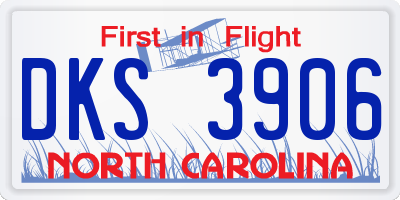 NC license plate DKS3906
