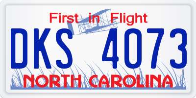 NC license plate DKS4073