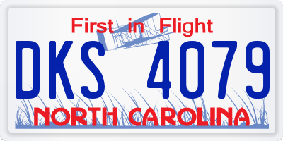 NC license plate DKS4079