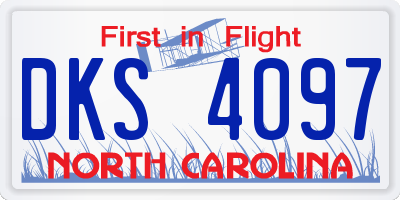NC license plate DKS4097