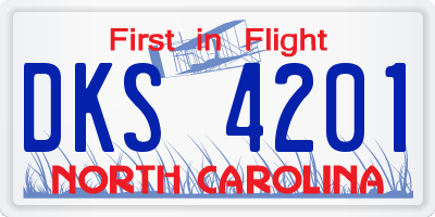 NC license plate DKS4201