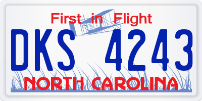 NC license plate DKS4243