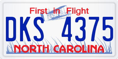 NC license plate DKS4375