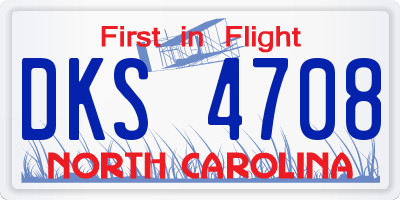 NC license plate DKS4708