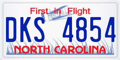NC license plate DKS4854