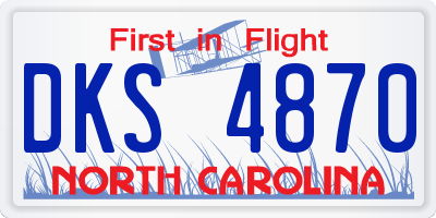 NC license plate DKS4870