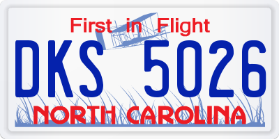 NC license plate DKS5026