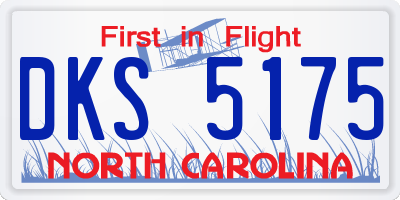 NC license plate DKS5175