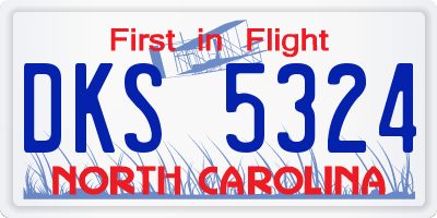 NC license plate DKS5324