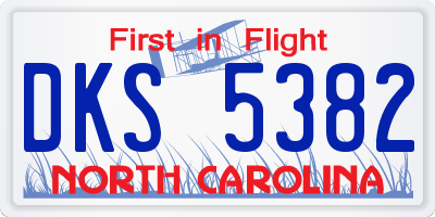 NC license plate DKS5382