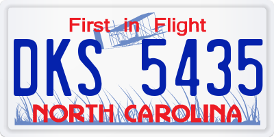 NC license plate DKS5435