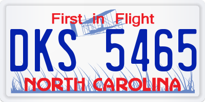 NC license plate DKS5465