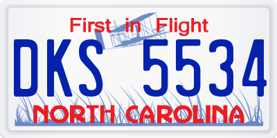 NC license plate DKS5534