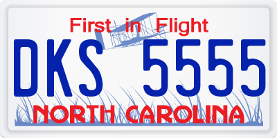NC license plate DKS5555