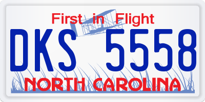 NC license plate DKS5558