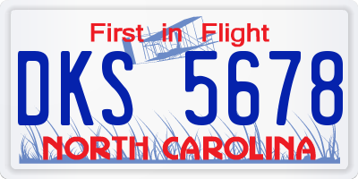 NC license plate DKS5678