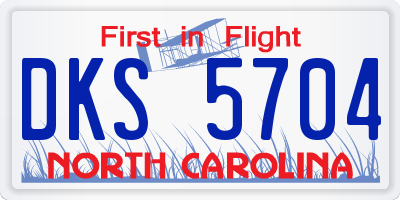 NC license plate DKS5704