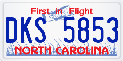 NC license plate DKS5853