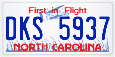 NC license plate DKS5937