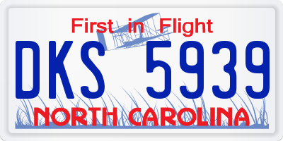 NC license plate DKS5939