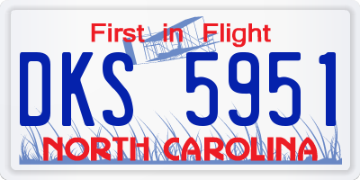 NC license plate DKS5951