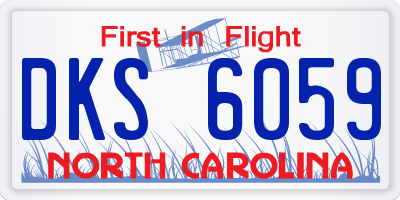 NC license plate DKS6059