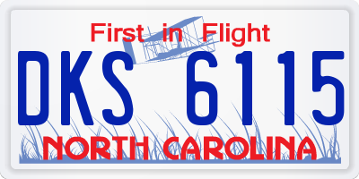 NC license plate DKS6115