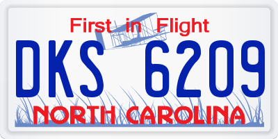 NC license plate DKS6209