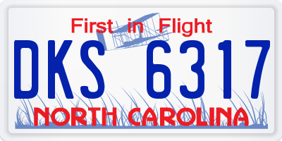 NC license plate DKS6317