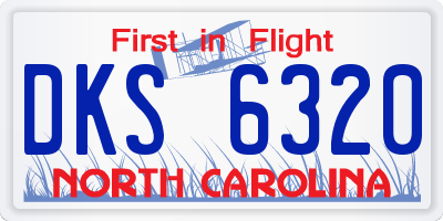 NC license plate DKS6320