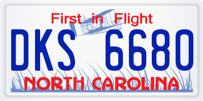 NC license plate DKS6680