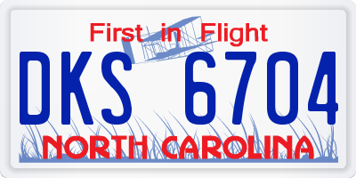 NC license plate DKS6704