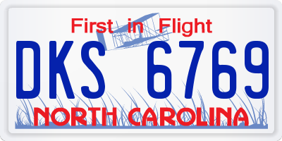 NC license plate DKS6769