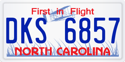 NC license plate DKS6857