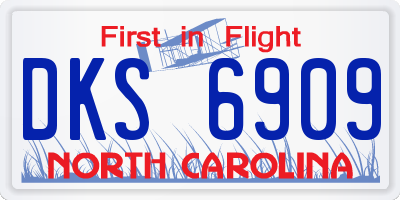 NC license plate DKS6909