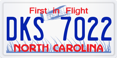 NC license plate DKS7022