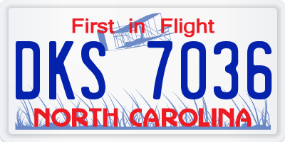 NC license plate DKS7036