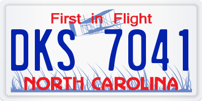 NC license plate DKS7041
