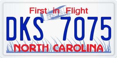 NC license plate DKS7075