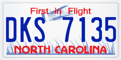 NC license plate DKS7135