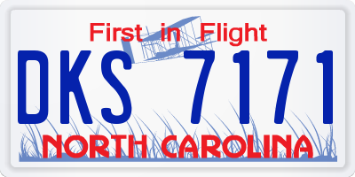 NC license plate DKS7171
