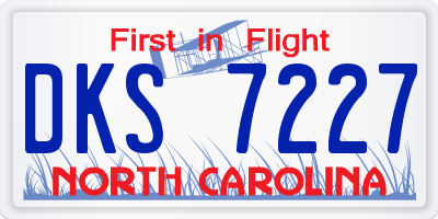 NC license plate DKS7227