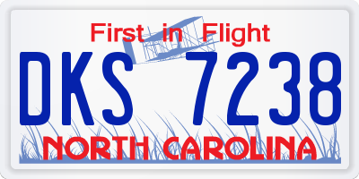 NC license plate DKS7238