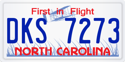 NC license plate DKS7273